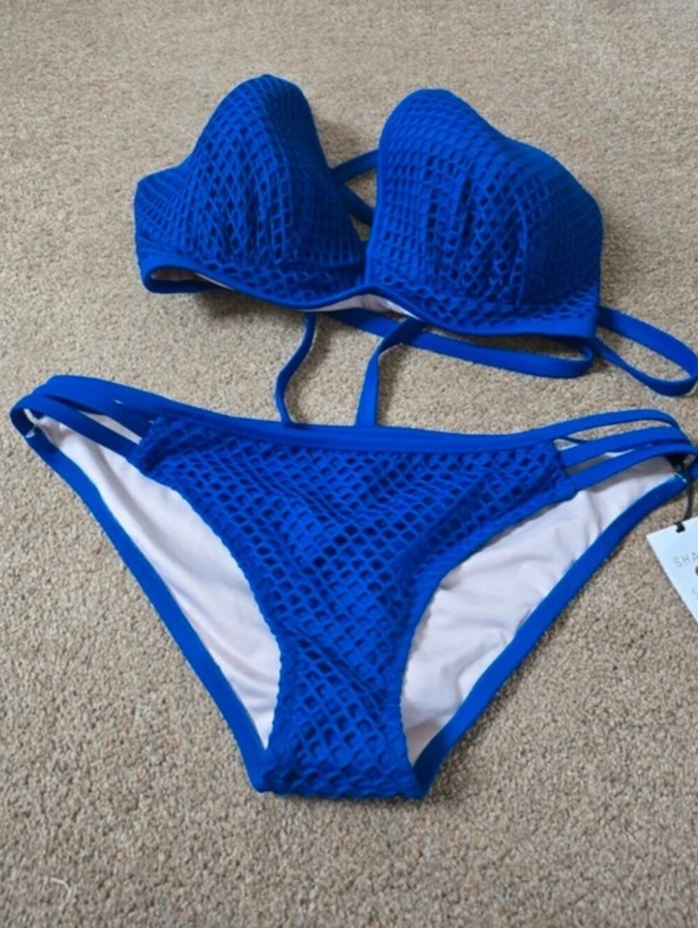 Shade & Shore Electric Blue Textured Two-Piece Bikini